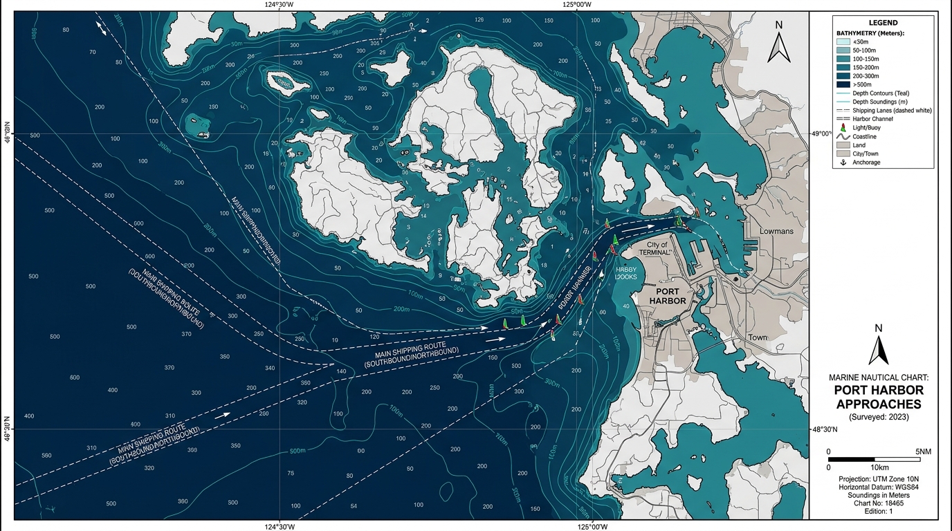 Port Harbor Approaches Coastal Marine Chart